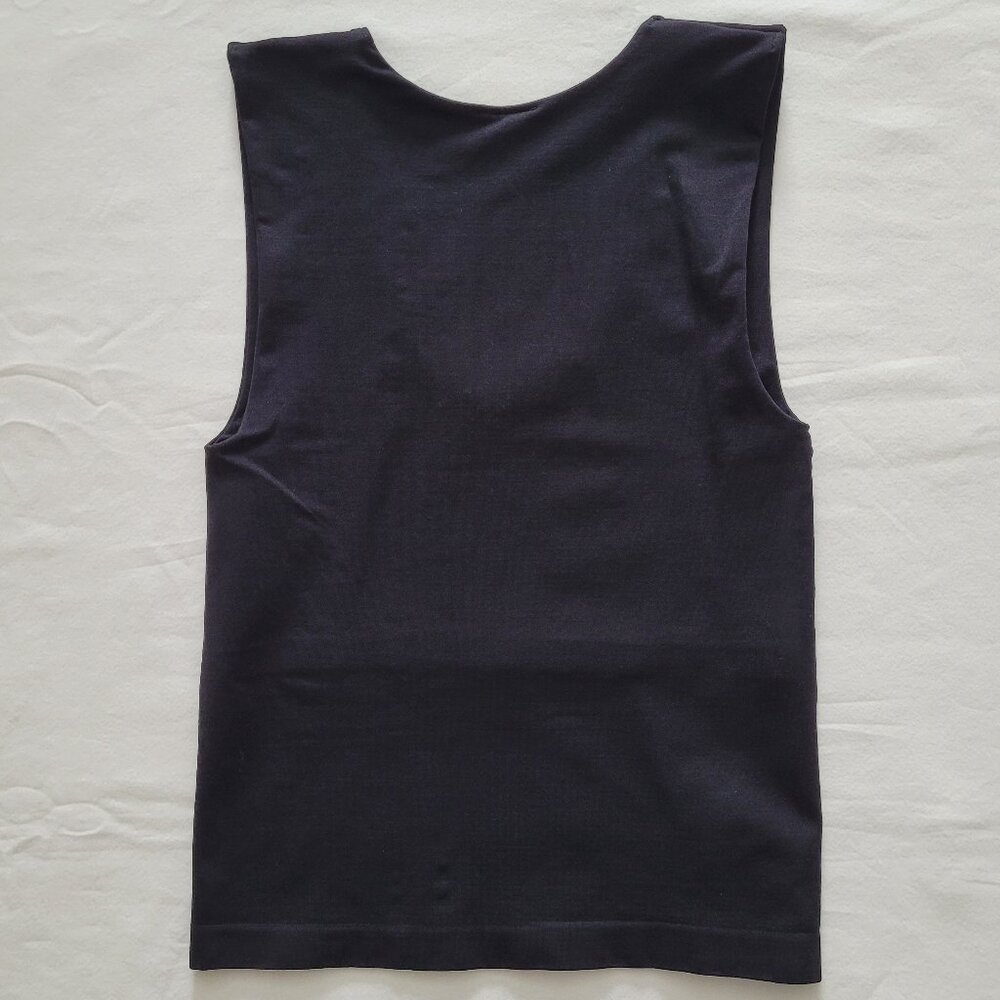 Dynamic Seamless Tank Top Deep Scoop Neck Black Onesize Athletic Athleisure - Picture 6 of 7